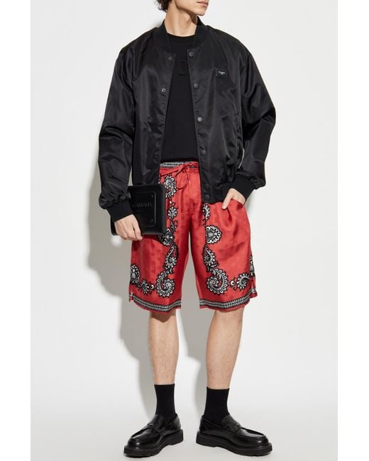 Dolce & Gabbana Red Silk Shorts for men