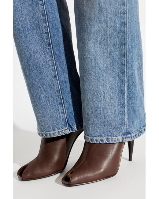 McQueen Brown Leather Heeled Mules