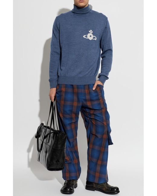 Vivienne Westwood Blue Wool Turtleneck 'Mark' for men