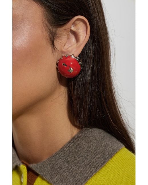 Marni Red Brass Earrings