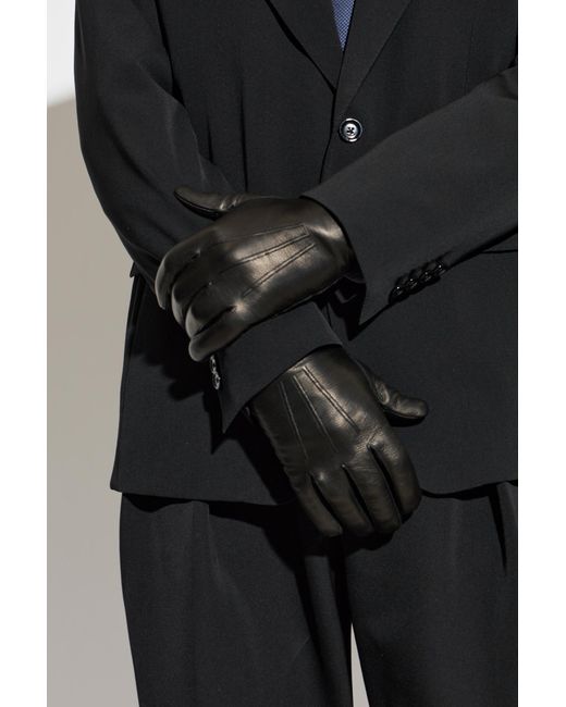 Tom Ford Black Leather Gloves for men
