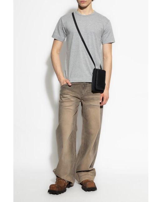 COMME DES GARÇONS PLAY Gray T-Shirt With Logo Patch for men