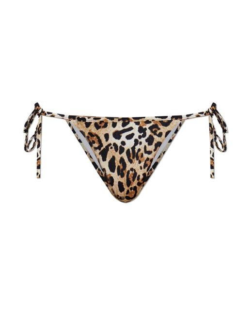 DSquared² Brown Animal Print Bikini Bottom
