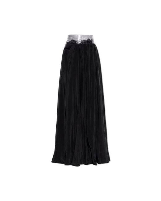 Maison Margiela Black Long Skirt With A Transparent Waistband