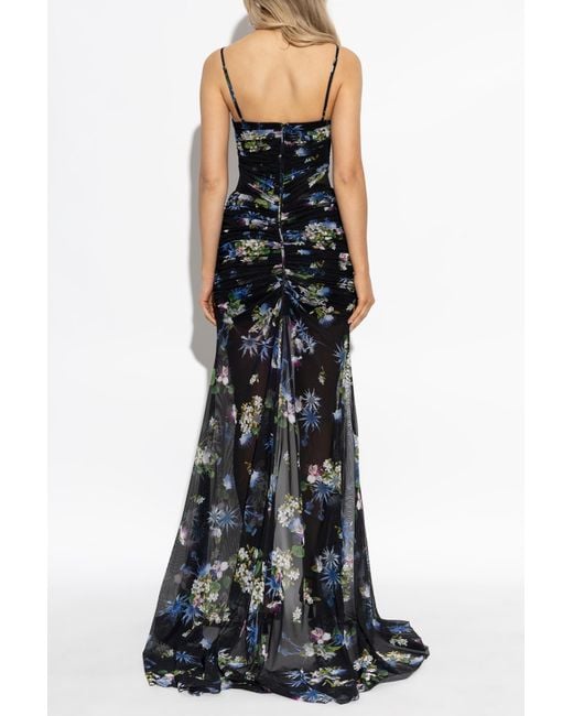 Blumarine Black Floral Motif Dress