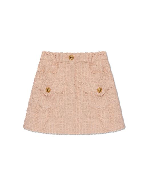 Balmain Natural Tweed Skirt,