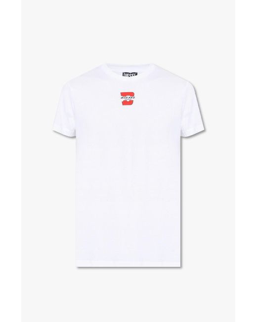 DIESEL 't-diegor' T-shirt With Logo in White | Lyst