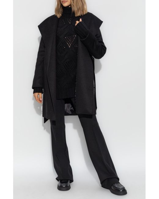 Max Mara Black Wool Coat Rialto