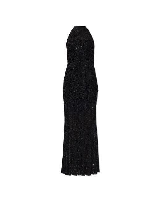 Balmain Black Dress With Shimmering Sequins