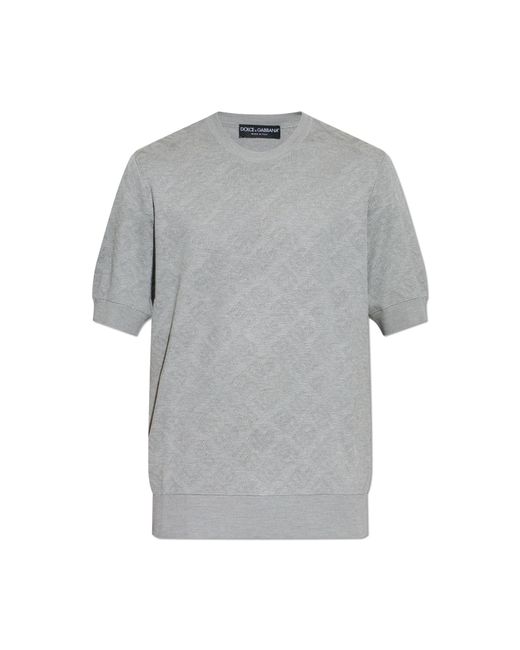 Dolce & Gabbana Gray Short-Sleeved Sweater for men
