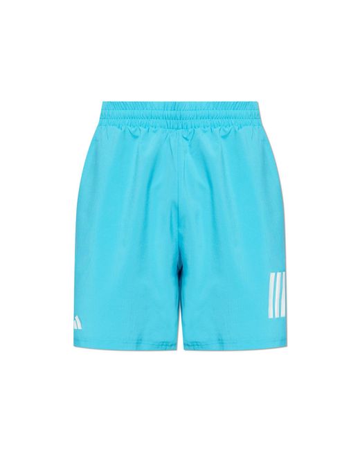 Adidas Originals Blue Shorts With Printed Logo for men