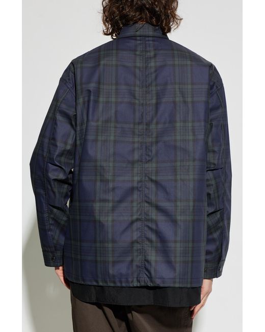Comme des Garçons Blue Plaid Pattern Jacket for men