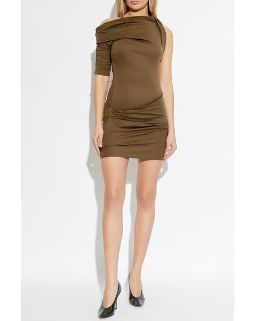 Jacquemus Brown Dress With Decorative Draping