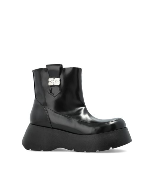Ganni Black 'Kat' Ankle Boots