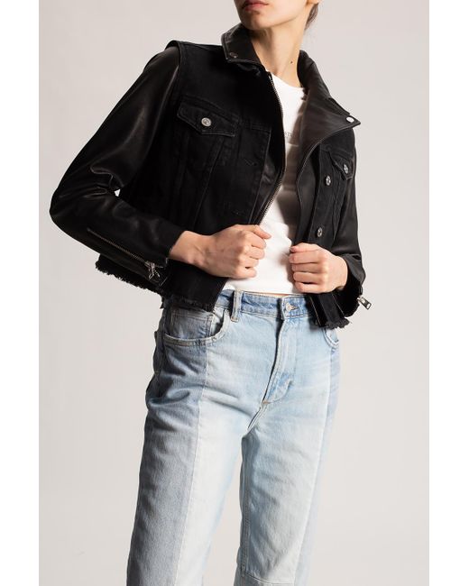 plain black denim jacket