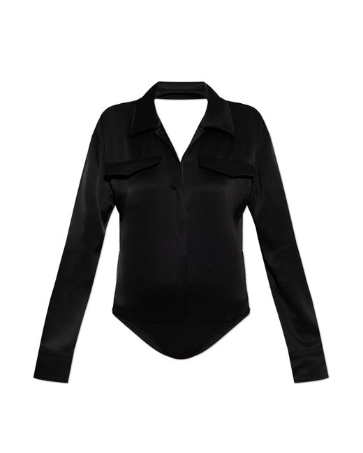 Courreges Black Bodysuit With Pockets