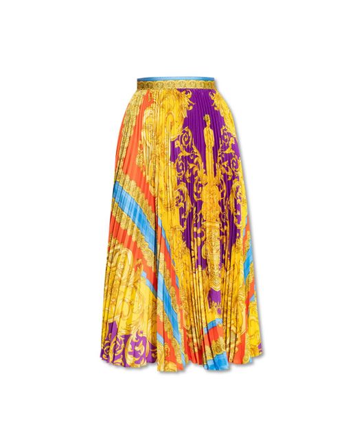 Versace Multicolor Pleated Skirt