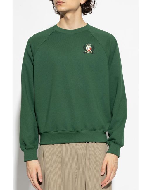 Lacoste Green Sweatshirt With Embroidered Logo for men