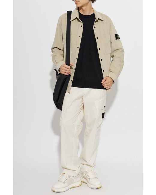 Stone Island Black Wool Sweater for men