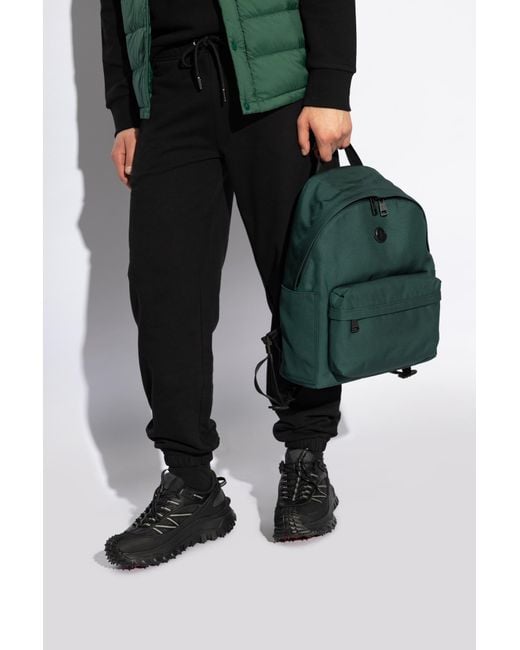 Moncler Green Backpack With Logo for men
