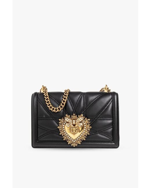 Dolce & Gabbana Black 'Devotion Medium' Shoulder Bag