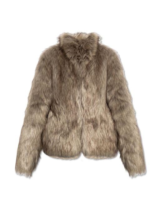 M I S B H V Natural Short Faux Fur Coat