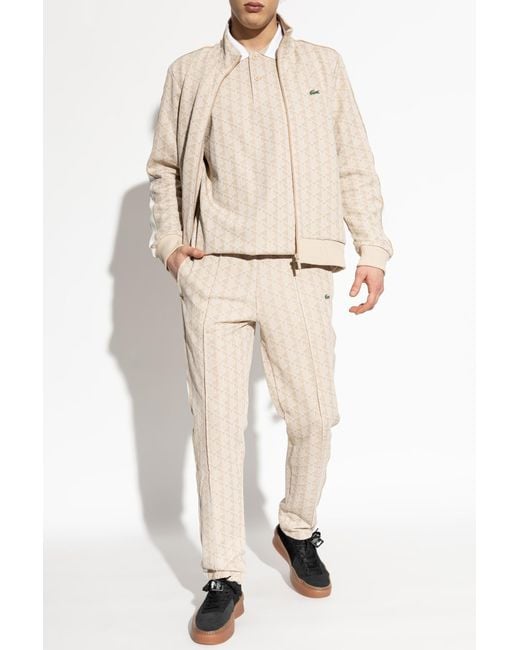 Lacoste Natural Polo With Monogram for men