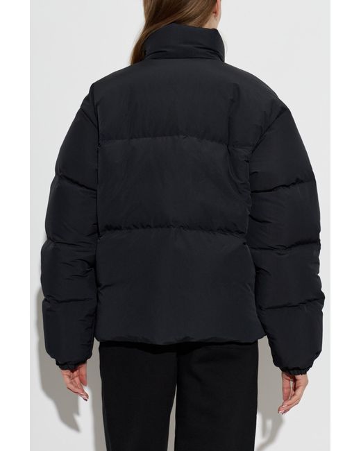 Jil Sander Blue Down Jacket With Stand-Up Collar