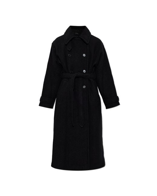 A.P.C. Black Wool Coat 'Lea'