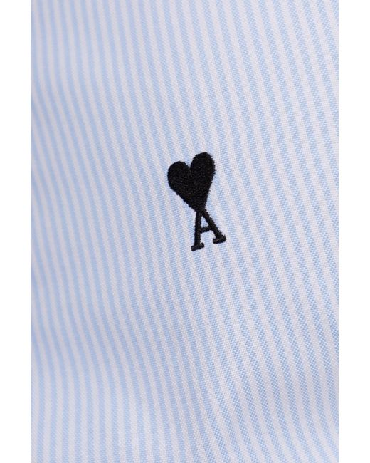 AMI Gray Striped Pattern Shirt for men