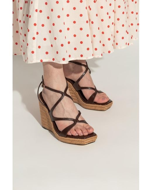 Jimmy Choo Brown Ayla Wedge Sandals