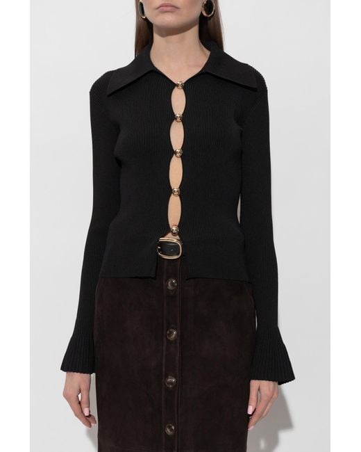 Self-Portrait Black Fitted Top