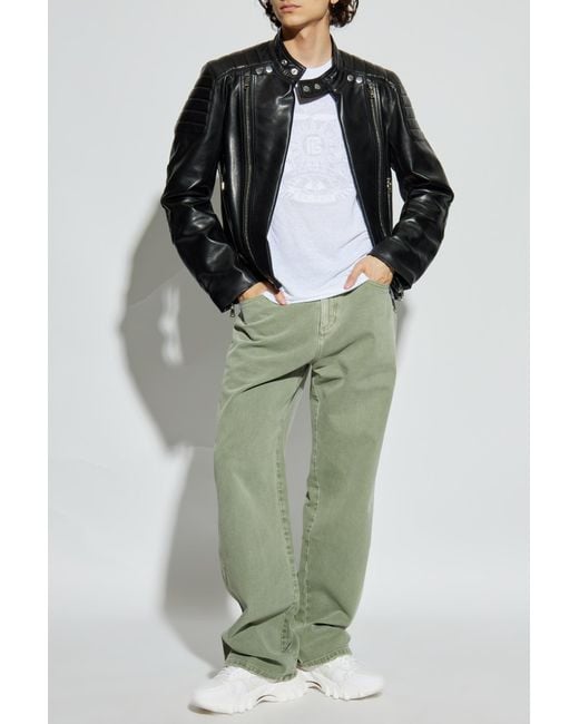 Balmain Green Linen T-Shirt for men