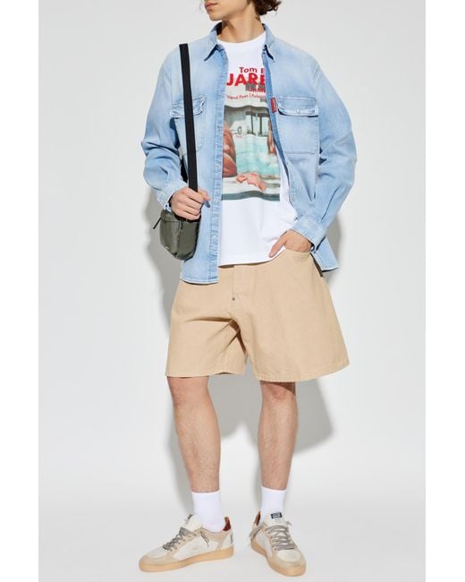DSquared² Blue Denim Shirt With Vintage Effect for men
