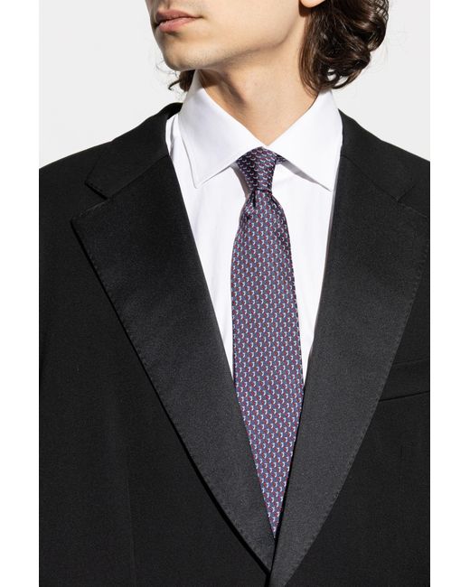 Ferragamo Purple Silk Tie for men