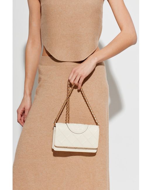 Tory Burch Natural Wallet On Chain 'Fleming'