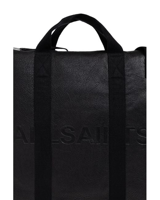 AllSaints Black Leather Backpack 'Kei' for men