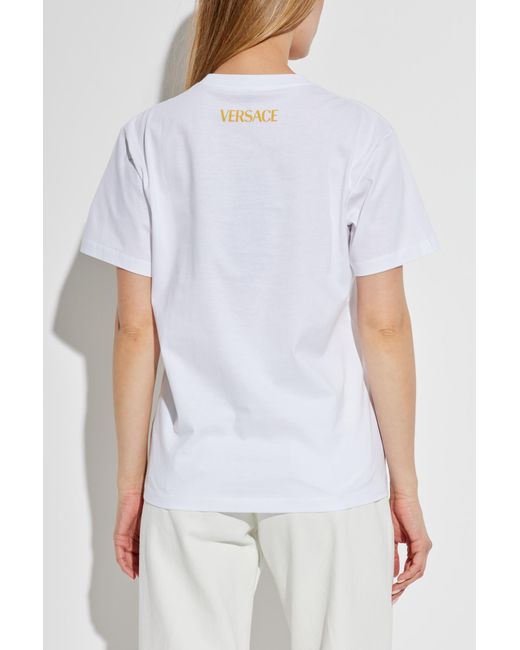 Versace White T-Shirt With Colorful Print