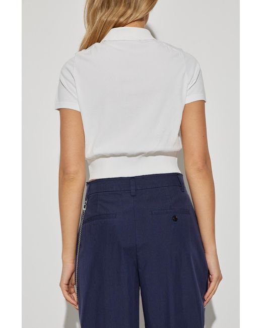 T By Alexander Wang White Short-Sleeved Cardigan