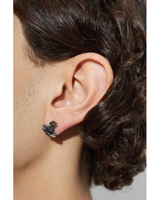 Vivienne Westwood Black Single Earring 'Fabianno' for men