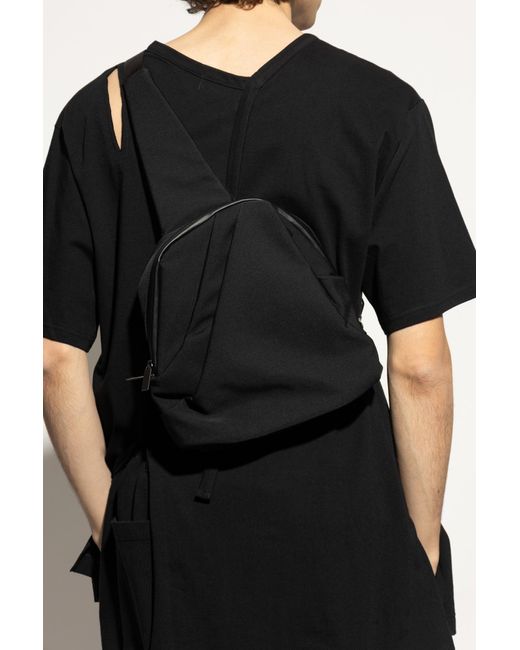 Yohji Yamamoto Black Single-Shoulder Backpack for men