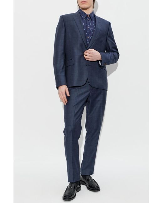 Paul Smith Blue Checked Pattern Suit for men