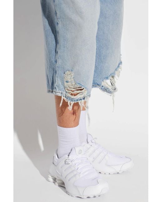 Nike White Sports Shoes "Shox Nz" for men