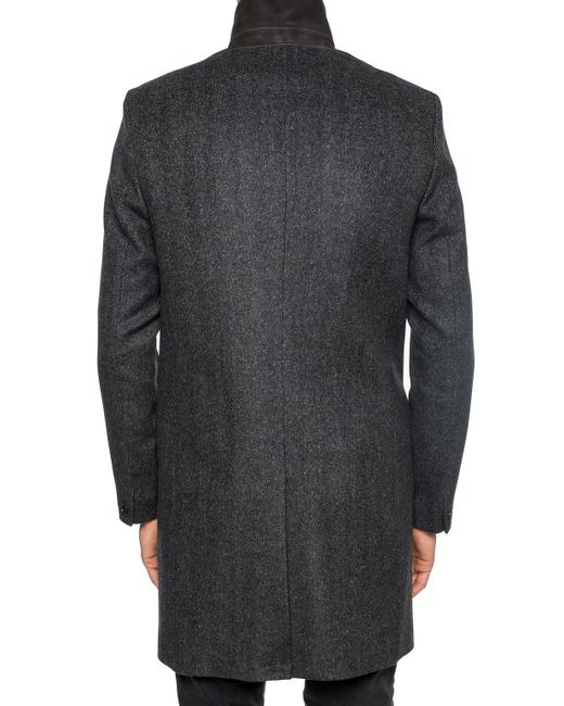 AllSaints Suede 'merton' Single-vented Coat in Grey (Gray) for Men - Lyst
