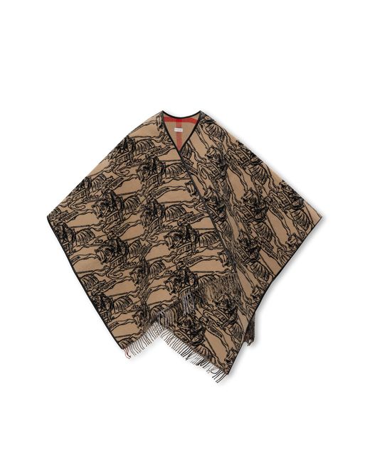 Burberry Brown Wool Poncho