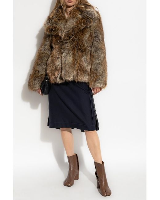 MM6 by Maison Margiela Brown Faux Fur