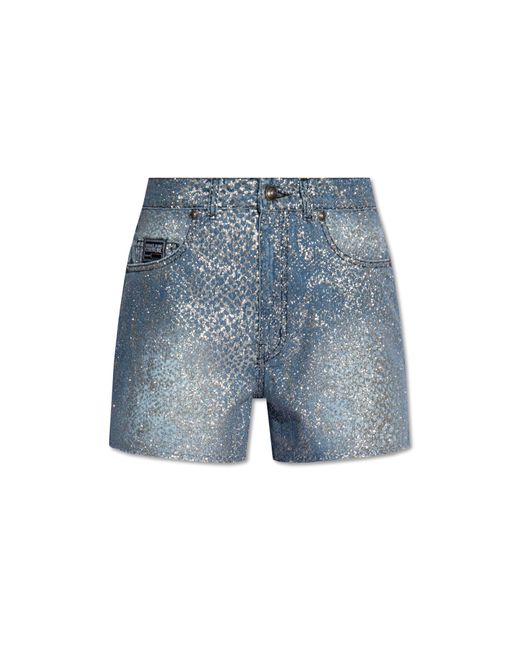Versace Blue Denim Shorts,