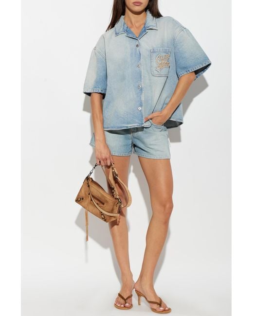 Off-White c/o Virgil Abloh Blue Denim Shirt With Pocket