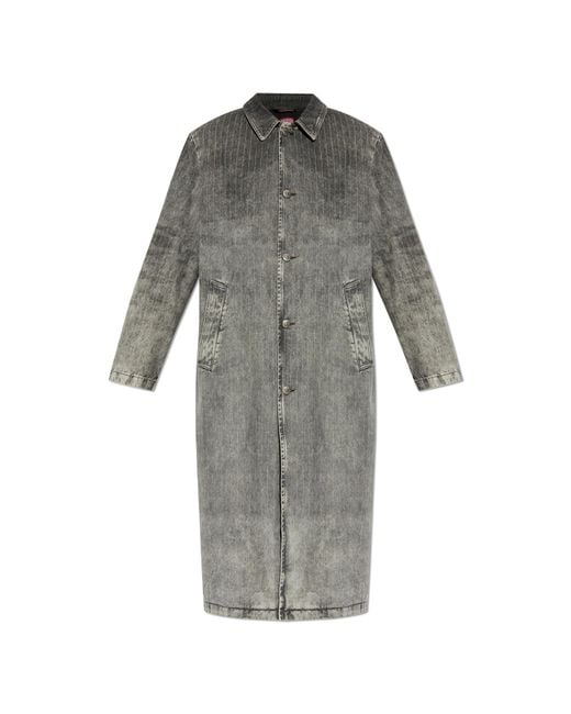 DIESEL Gray Padded Coat D-Jack-S1 for men