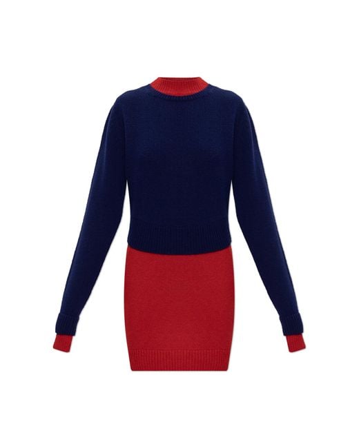 Jil Sander Blue Wool Dress